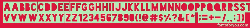 BlackoutTwoAm Font – Green Fonts on Red Background