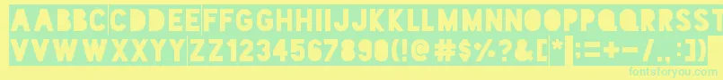 BlackoutTwoAm Font – Green Fonts on Yellow Background