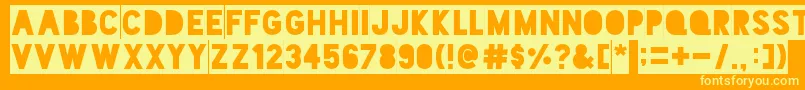 BlackoutTwoAm-fontti – keltaiset fontit oranssilla taustalla