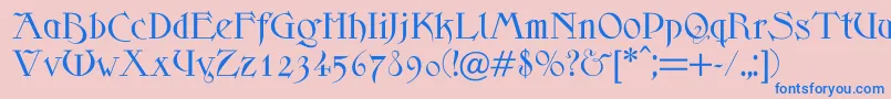 Scythe Font – Blue Fonts on Pink Background