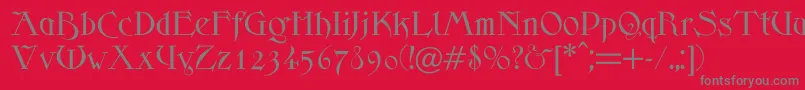 Scythe Font – Gray Fonts on Red Background