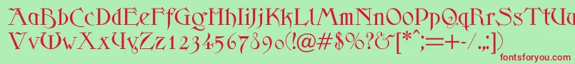 Scythe Font – Red Fonts on Green Background