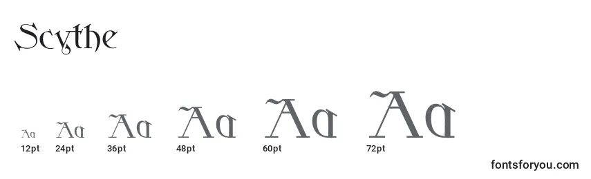 Размеры шрифта Scythe