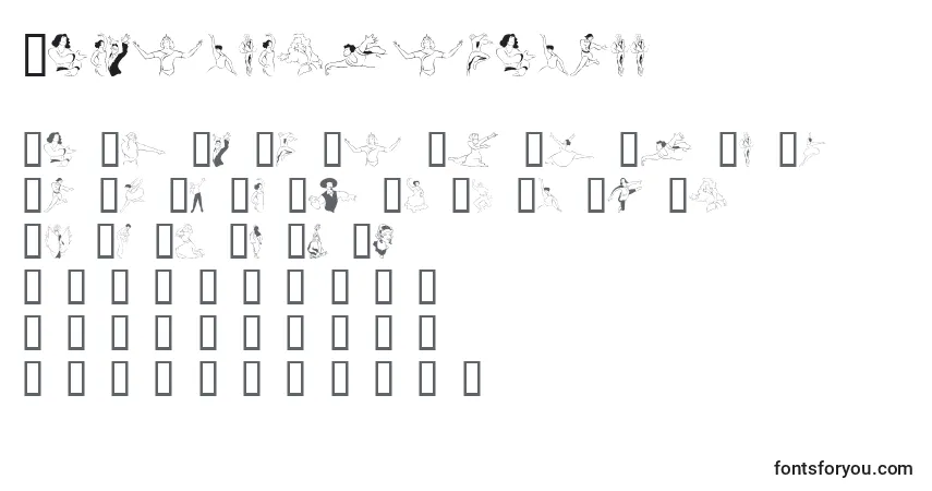 Schriftart Dancerinthedarkii – Alphabet, Zahlen, spezielle Symbole
