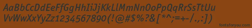 More about OfficinasansmediumoscItalic Font OfficinasansmediumoscItalic Font – Black Fonts on Brown Background