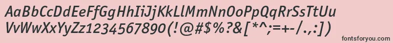 OfficinasansmediumoscItalic Font – Black Fonts on Pink Background