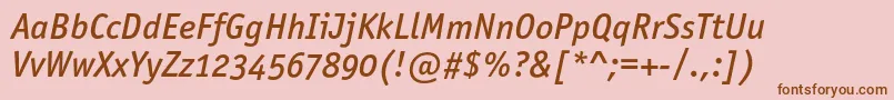 OfficinasansmediumoscItalic Font – Brown Fonts on Pink Background