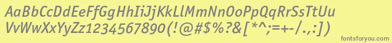 OfficinasansmediumoscItalic Font – Gray Fonts on Yellow Background