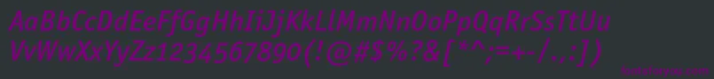 OfficinasansmediumoscItalic Font – Purple Fonts on Black Background