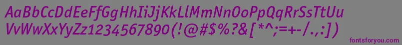 OfficinasansmediumoscItalic Font – Purple Fonts on Gray Background
