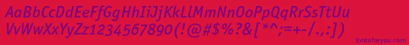 OfficinasansmediumoscItalic Font – Purple Fonts on Red Background