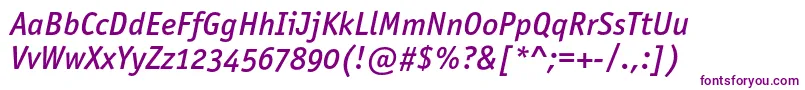 OfficinasansmediumoscItalic Font – Purple Fonts on White Background