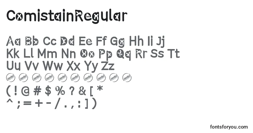 Schriftart ComistainRegular – Alphabet, Zahlen, spezielle Symbole