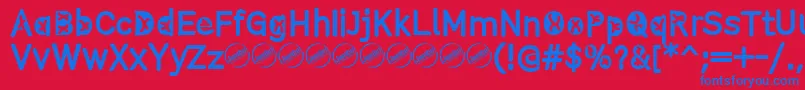 ComistainRegular Font – Blue Fonts on Red Background