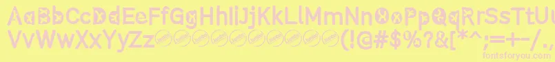 ComistainRegular Font – Pink Fonts on Yellow Background