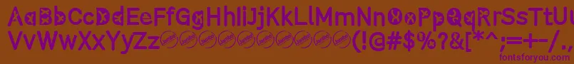 ComistainRegular Font – Purple Fonts on Brown Background