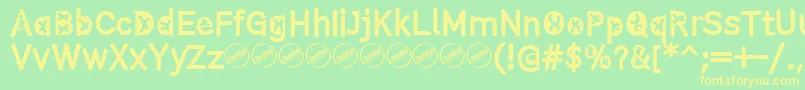 ComistainRegular Font – Yellow Fonts on Green Background