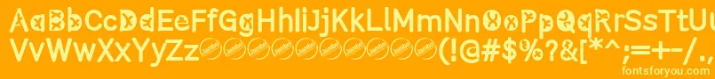 ComistainRegular Font – Yellow Fonts on Orange Background