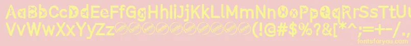 Czcionka ComistainRegular – żółte czcionki na różowym tle