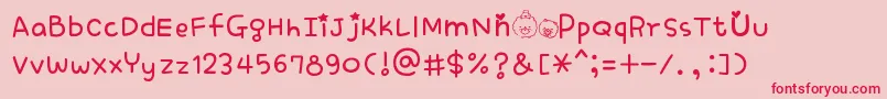 フォントHomekorro – ピンクの背景に赤い文字