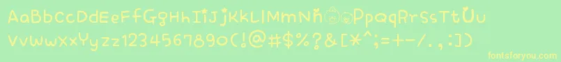 Homekorro Font – Yellow Fonts on Green Background