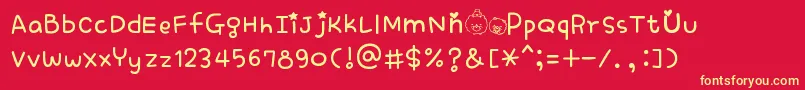 Homekorro Font – Yellow Fonts on Red Background