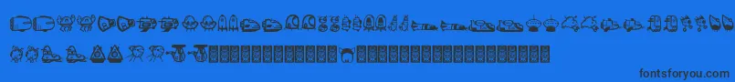 Ovnidcoxy Font – Black Fonts on Blue Background