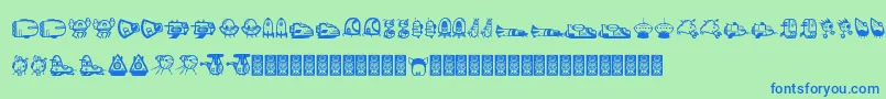 Ovnidcoxy Font – Blue Fonts on Green Background