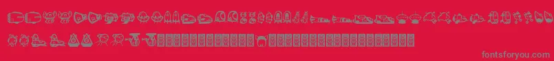 Ovnidcoxy-Schriftart – Graue Schriften auf rotem Hintergrund