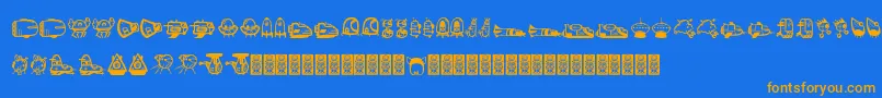 Ovnidcoxy Font – Orange Fonts on Blue Background