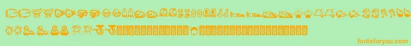 Ovnidcoxy Font – Orange Fonts on Green Background