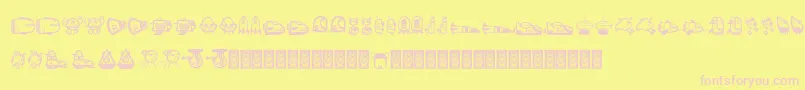 Ovnidcoxy Font – Pink Fonts on Yellow Background