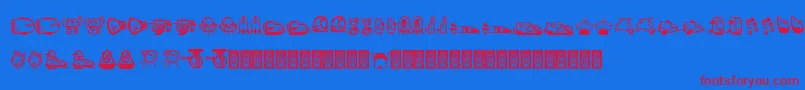 Ovnidcoxy Font – Red Fonts on Blue Background