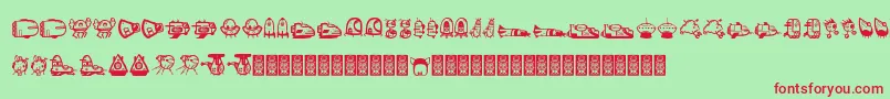 Ovnidcoxy Font – Red Fonts on Green Background