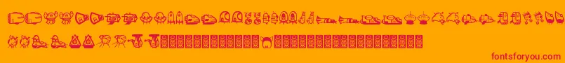 Ovnidcoxy Font – Red Fonts on Orange Background