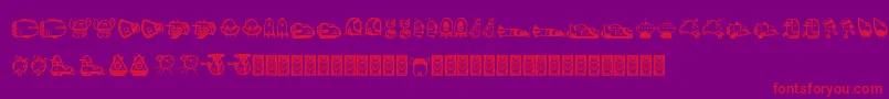 Ovnidcoxy Font – Red Fonts on Purple Background