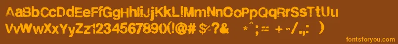 Więcej informacji o czcionce CityburnР™ Czcionka CityburnР™ – pomarańczowe czcionki na brązowym tle
