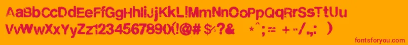 CityburnР™ Font – Red Fonts on Orange Background