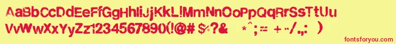 CityburnР™ Font – Red Fonts on Yellow Background