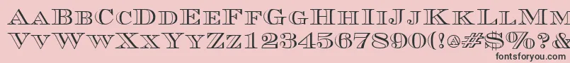 フォントCurrencyoutlineRegular – ピンクの背景に黒い文字