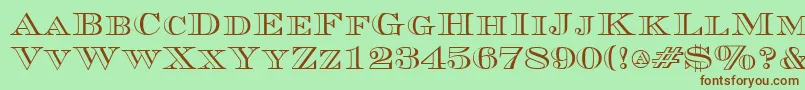 CurrencyoutlineRegular Font – Brown Fonts on Green Background