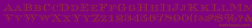 CurrencyoutlineRegular Font – Brown Fonts on Purple Background