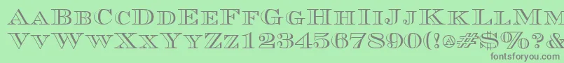 CurrencyoutlineRegular Font – Gray Fonts on Green Background