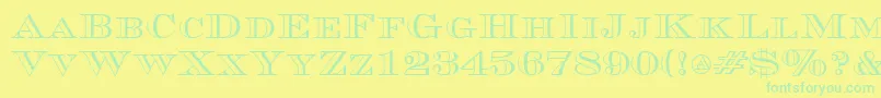 CurrencyoutlineRegular Font – Green Fonts on Yellow Background