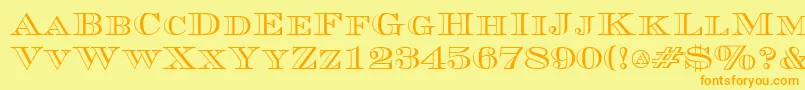 CurrencyoutlineRegular Font – Orange Fonts on Yellow Background