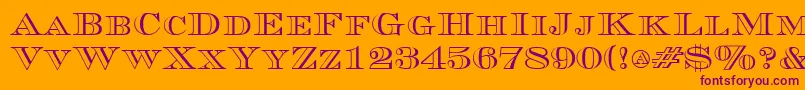 CurrencyoutlineRegular Font – Purple Fonts on Orange Background