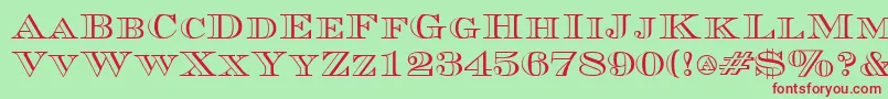 CurrencyoutlineRegular Font – Red Fonts on Green Background