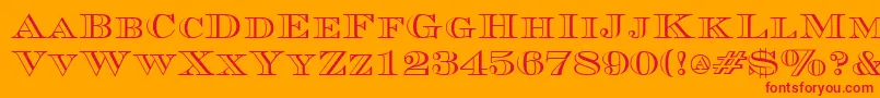 CurrencyoutlineRegular Font – Red Fonts on Orange Background