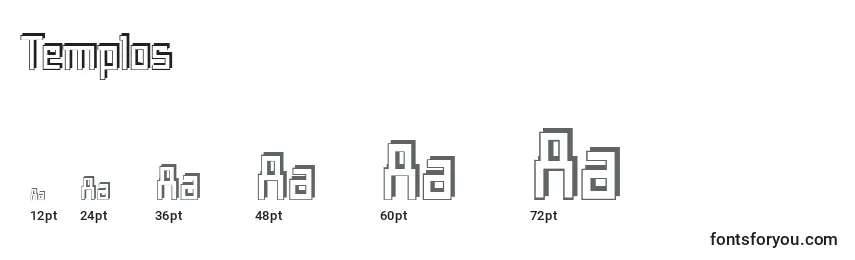 Размеры шрифта Templos