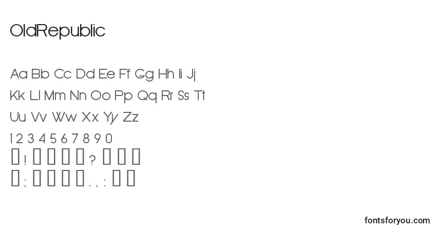 Czcionka OldRepublic – alfabet, cyfry, specjalne znaki